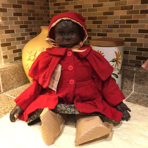RARE-REPROD, Numbered Maynard Arnett Black/AFRICAN Wood Resin Doll #11/250 - Picture 12 of 13